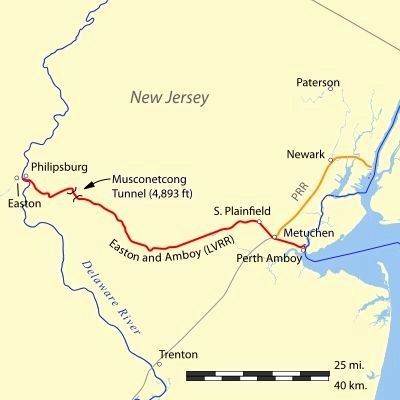Easton and Amboy Railroad (Lehigh Valley Railroad). Click for full size. Easton and Amboy Railroad (Lehigh Valley Railroad) image. Click for full size.