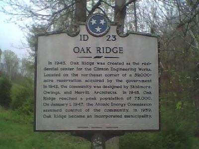 Oak Ridge Marker image. Click for full size.