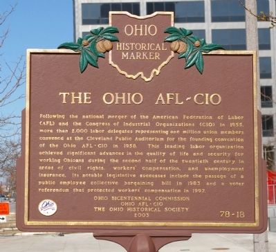 The Ohio AFL-CIO Marker image. Click for full size.
