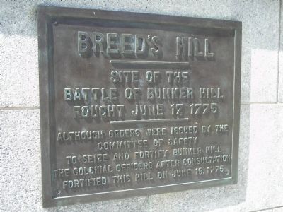 Breed’s Hill Marker image. Click for full size.