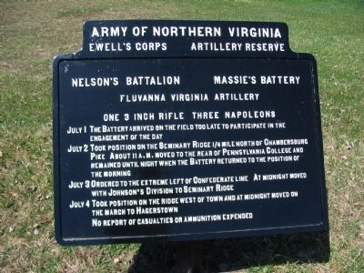 Massie's Battery - Nelson's Battalion Tablet. Click for full size. Massie's Battery - Nelson's Battalion Tablet image. Click for full size.