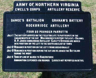 Graham's Battery - Dance's Battalion Tablet image. Click for full size.