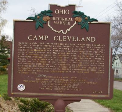Camp Cleveland Marker image. Click for full size.