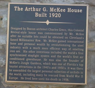 The Arthur G. McKee House Marker image. Click for full size.