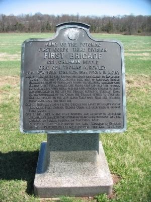 First Brigade, Third Division, First Corps Tablet image. Click for full size.