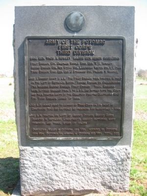 Third Division, First Corps Tablet image. Click for full size.