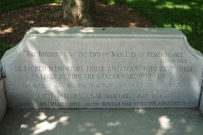 Korean War Contemplative Bench Marker. Click for full size. Korean War Contemplative Bench Marker image. Click for full size.