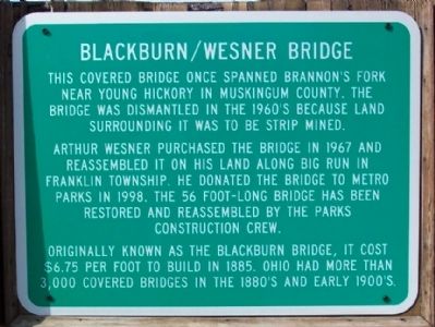 Blackburn / Wesner Bridge Marker image. Click for full size.