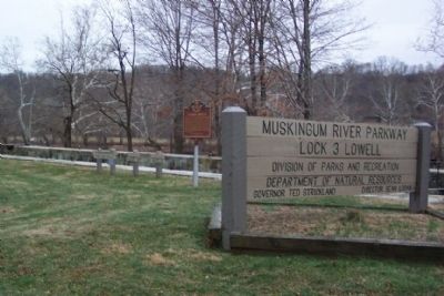 Covered Bridges Marker at Lock #3 image. Click for full size.