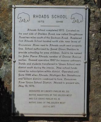 Rhoads School Marker. Click for full size. Rhoads School Marker image. Click for full size.