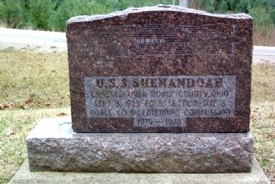 U.S.S. Shenandoah Marker. Click for full size. U.S.S. Shenandoah Marker image. Click for full size.