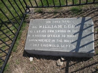 Col. William Ledyard Marker. Click for full size. Col. William Ledyard Marker image. Click for full size.