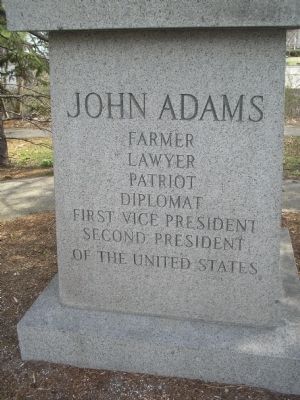 Front of John Adams Monument image. Click for full size.