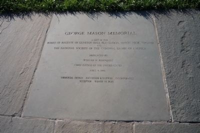 George Mason Memorial - a gift of Gunston Hall & the Colonial Dames of America. Click for full size. George Mason Memorial - a gift of Gunston Hall & the Colonial Dames of America image. Click for full size.