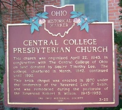 Central College Presbyterian Church Marker. Click for full size. Central College Presbyterian Church Marker image. Click for full size.