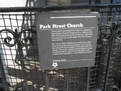 Park Street Church Marker image. Click for full size.