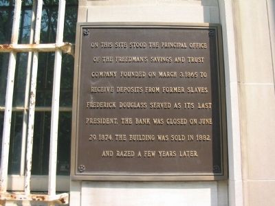 Freedman's Savings And Trust Marker image. Click for full size.
