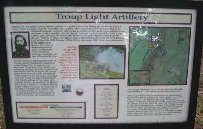 Troup Light Artillery Marker image. Click for full size.