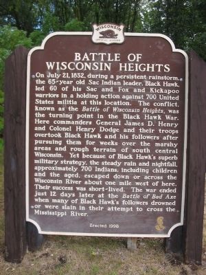 Battle of Wisconsin Heights Marker image. Click for full size.