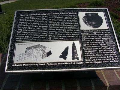 Native Americans in the Lower Platte Valley Marker image. Click for full size.