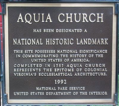 Aquia Church is a National Historic Landmark image. Click for full size.