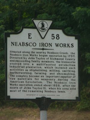 Neabsco Iron Works Marker image. Click for full size.