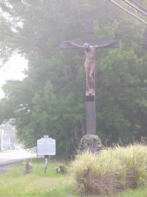 Marker and Crucifix Sculpture image. Click for full size.