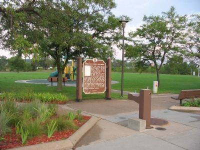 Former location of Brule-St. Croix Waterway Marker at I-94 Travel Center.. Click for full size. Former location of Brule-St. Croix Waterway Marker at I-94 Travel Center. image. Click for full size.
