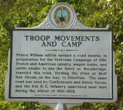 Troop Movements and Camp Marker image. Click for full size.