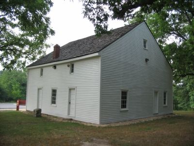 The Marker Stone is Along the South Face of the Meeting House. Click for full size. The Marker Stone is Along the South Face of the Meeting House image. Click for full size.