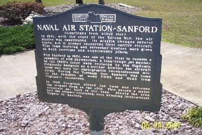 Naval Air Station - Sanford Marker reverse image. Click for full size.