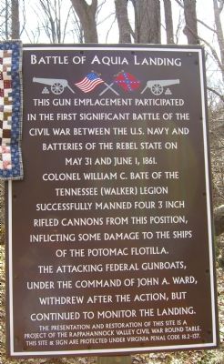 Battle of Aquia Landing Marker image. Click for full size.