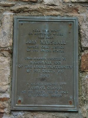 John Marshall Birthplace Marker. Click for full size. John Marshall Birthplace Marker image. Click for full size.