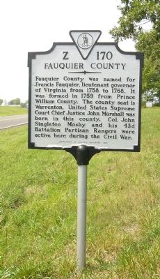 Fauquier County / Prince William County Marker image. Click for full size.