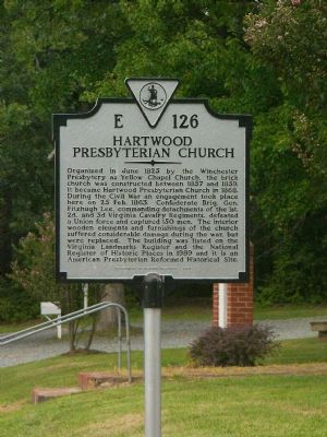 Hartwood Presbyterian Church Marker image. Click for full size.