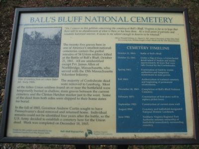 Old Ball's Bluff National Cemetery Marker image. Click for full size.