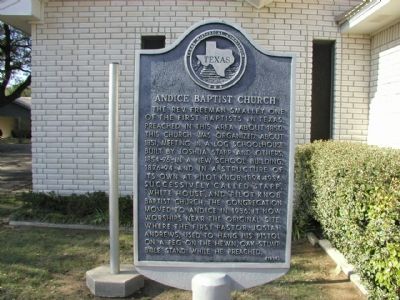 Andice Baptist Church Marker. Click for full size. Andice Baptist Church Marker image. Click for full size.