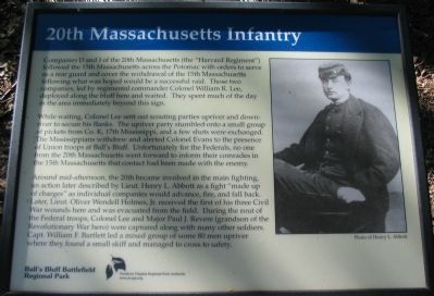 20th Massachusetts Infantry Marker. Click for full size. 20th Massachusetts Infantry Marker image. Click for full size.