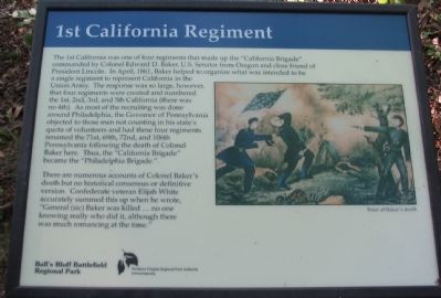 1st California Regiment Marker. Click for full size. 1st California Regiment Marker image. Click for full size.