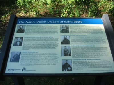 The North - Union Leaders at Ball's Bluff Marker. Click for full size. The North - Union Leaders at Ball's Bluff Marker image. Click for full size.