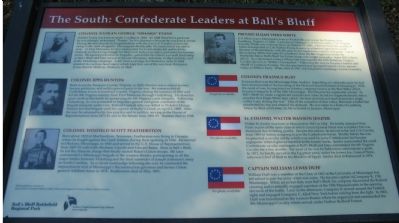 The South: Confederate Leaders at Ball's Bluff Marker image. Click for full size.