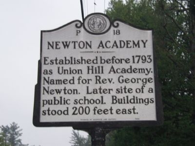 Newton Academy Marker - Facing North West image. Click for full size.