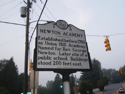 Newton Academy Marker - Facing South image. Click for full size.