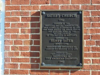 Sater's Church Marker image. Click for full size.