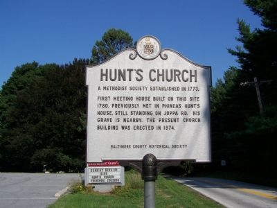 Hunt’s Church Marker. Click for full size. Hunt’s Church Marker image. Click for full size.