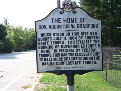 The Home of Governor Augustus W. Bradford Marker image. Click for full size.