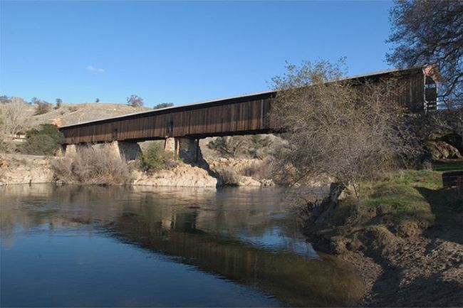 Knight's Ferry Covered Bridge. Click for full size. Knight's Ferry Covered Bridge image. Click for full size.