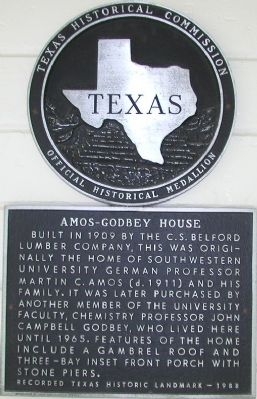 Amos-Godbey House Marker. Click for full size. Amos-Godbey House Marker image. Click for full size.