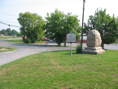 A 1 Stands Near a Memorial Stone to the Battle image. Click for full size.