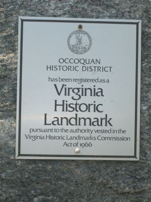 Occoquan Historic District Virginia Historic Landmark Plaque image. Click for full size.